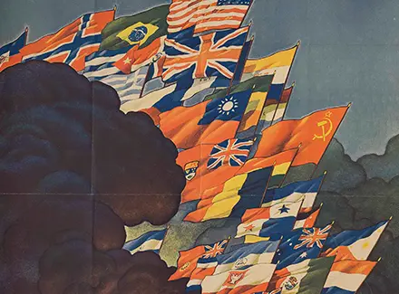 Propaganda poster of the United Nations.